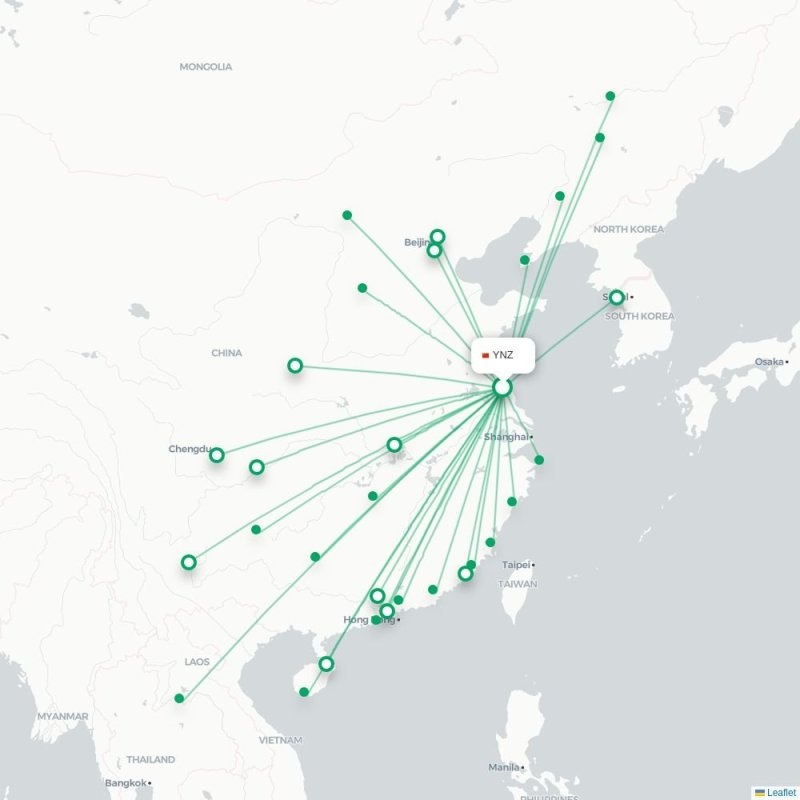 YNZ - HSN route map