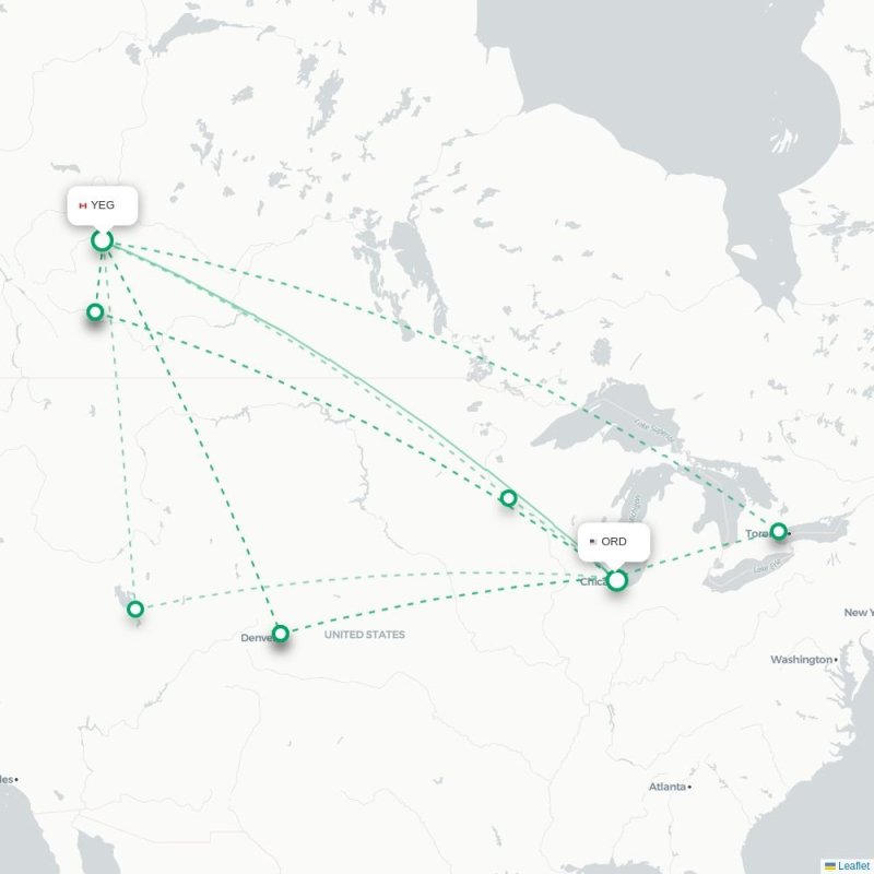 YOW - ORD route map