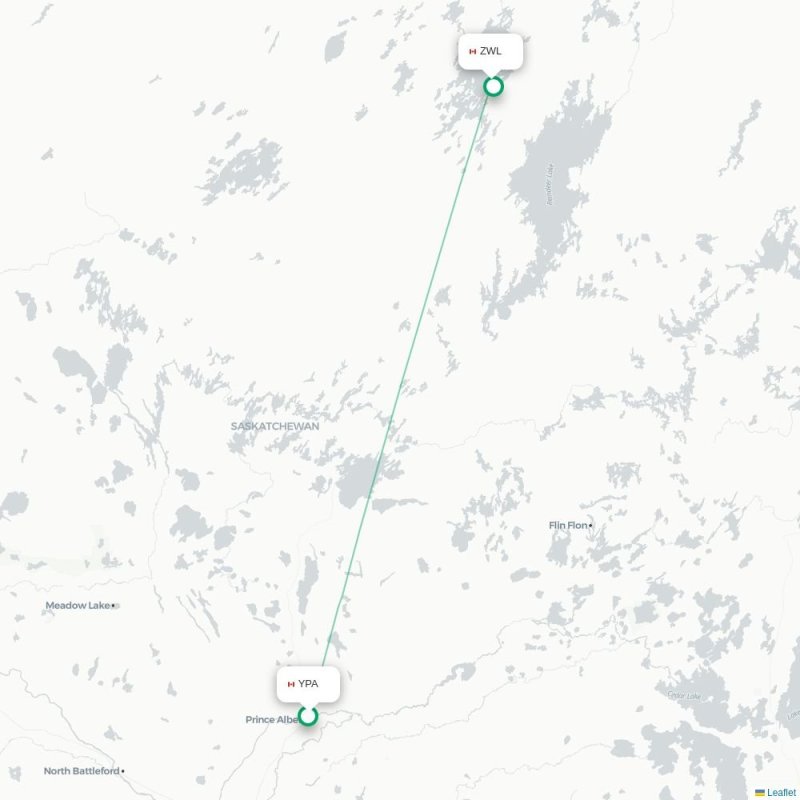 YPA - ZWL route map