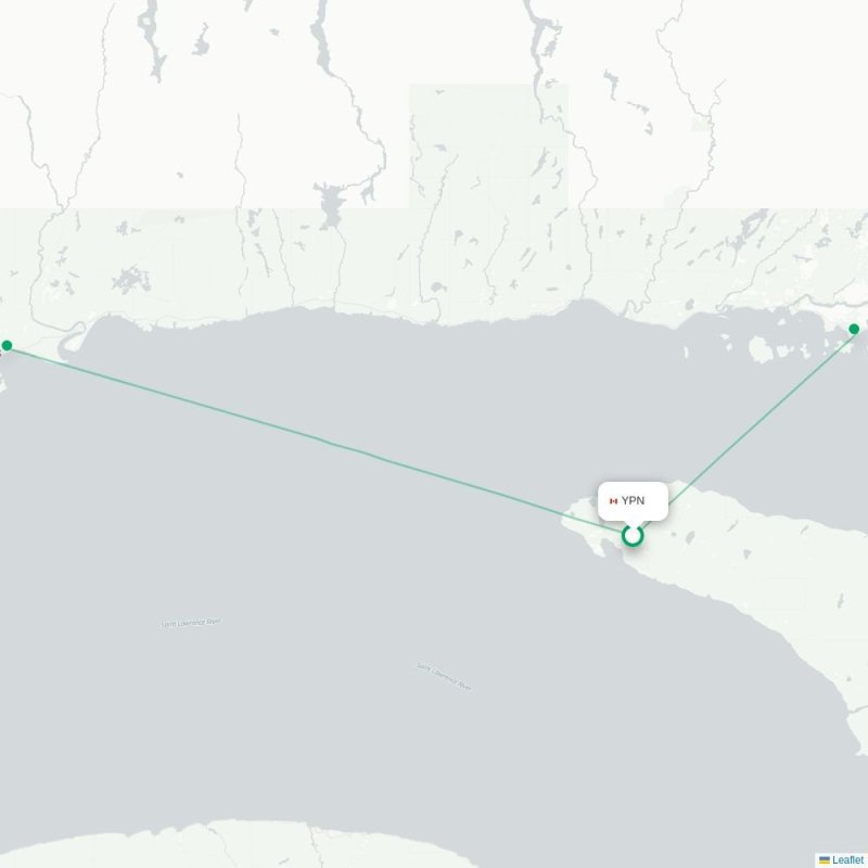 YPN - YGV route map