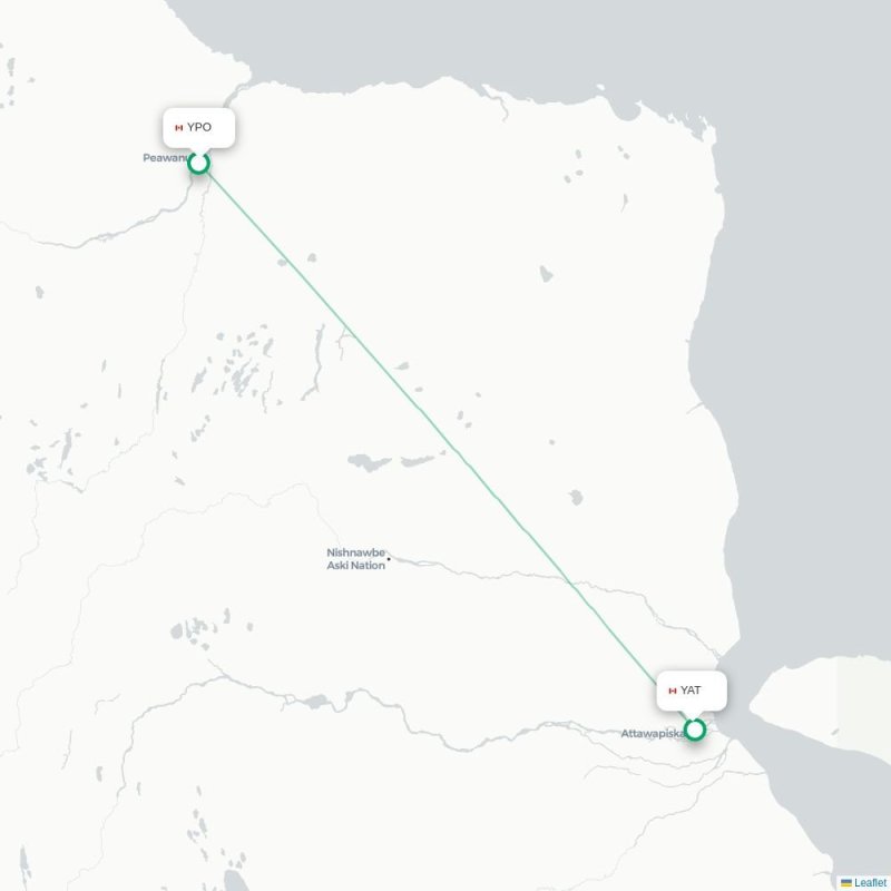 YPO - YTS route map