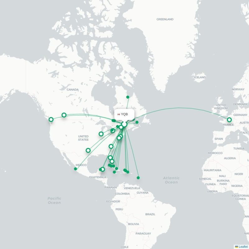 YQB - MRS route map