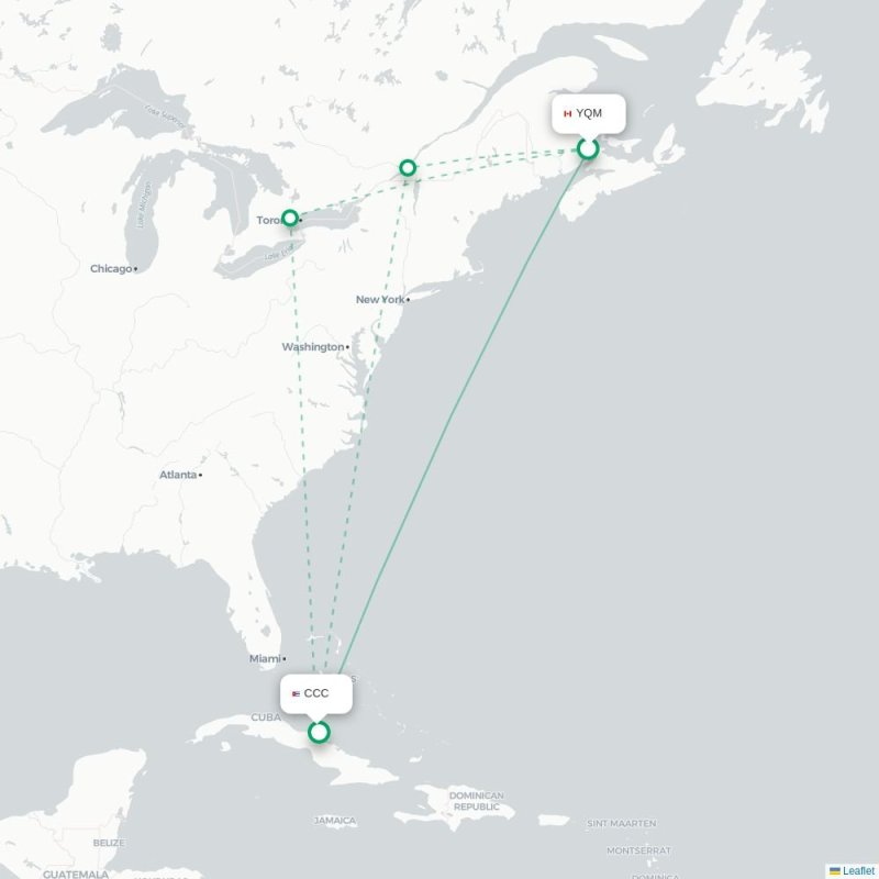 YQM - CCC route map