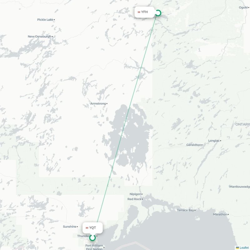 YQT - YFH route map