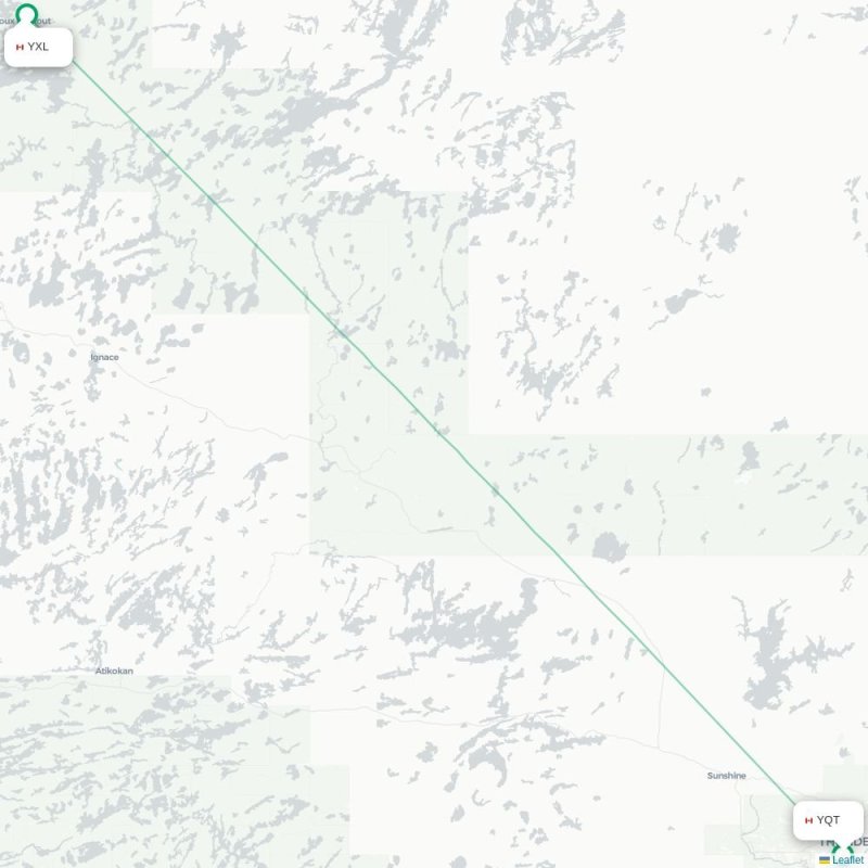 YQT - YXL route map