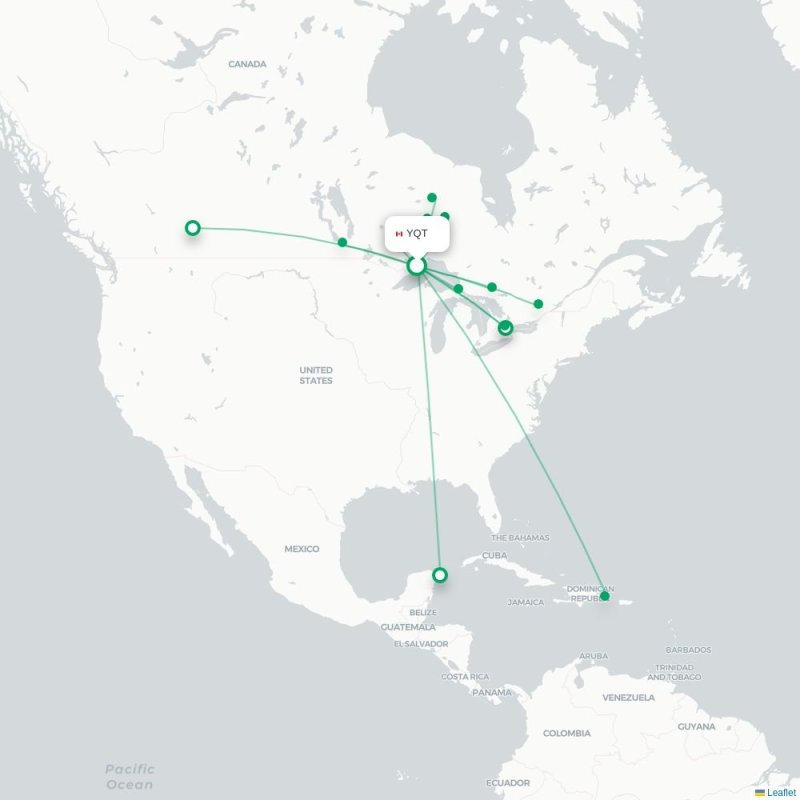 YQT - YAM route map