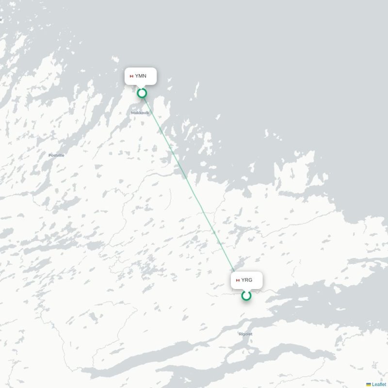 YRG - YMN route map