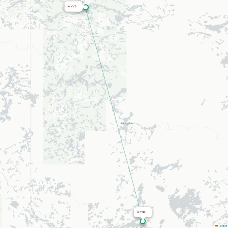 YRL - YVZ route map