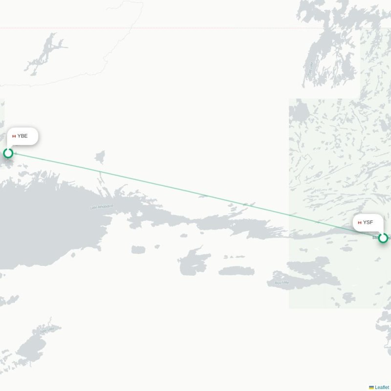 YSF - YBE route map