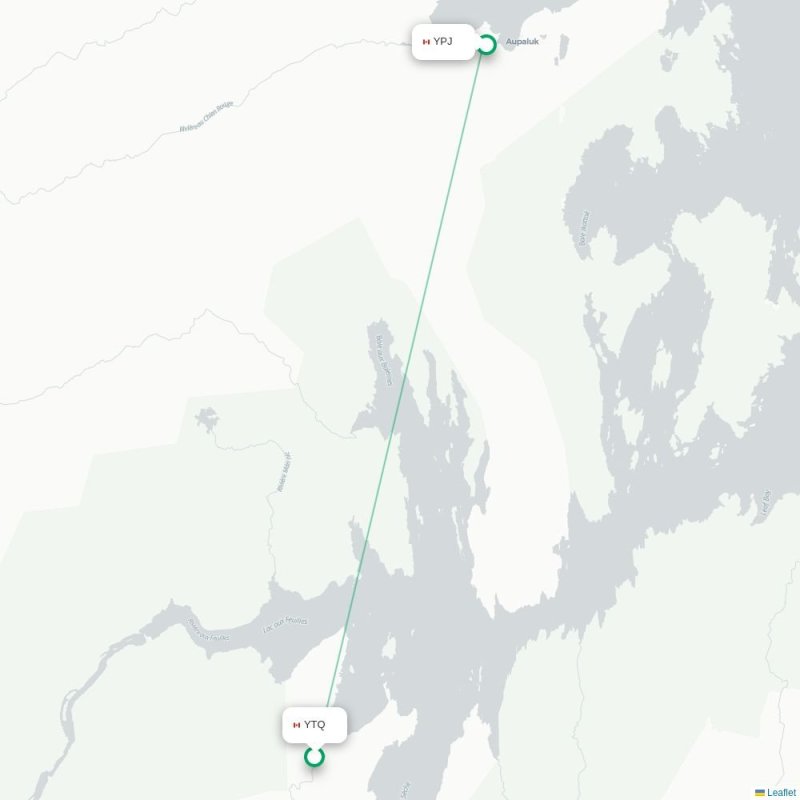 YTQ - YPJ route map