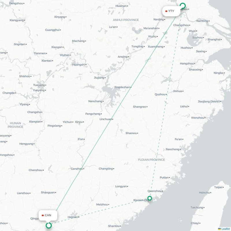 YTY - CAN route map