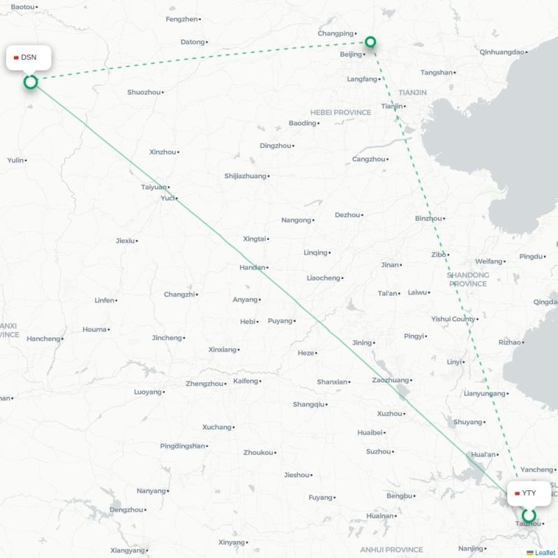 YTY - DSN route map