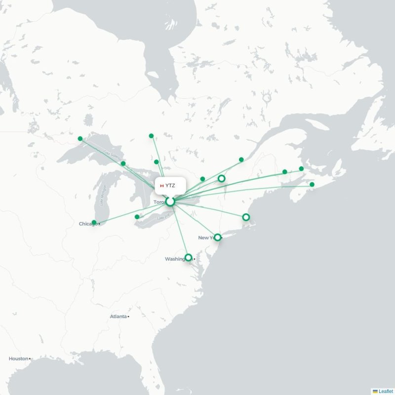 YTZ - YTS route map