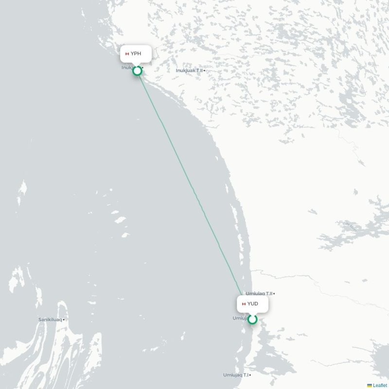 YUD - YPH route map