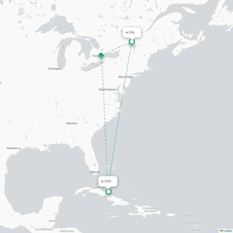YUL - CCC route map