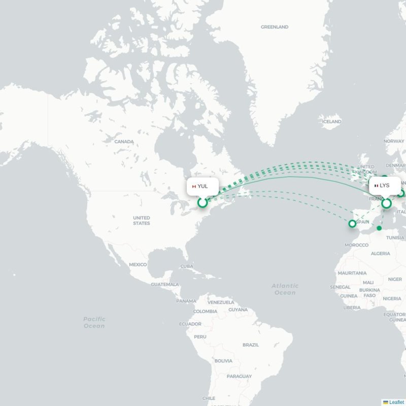 YUL - LYS route map