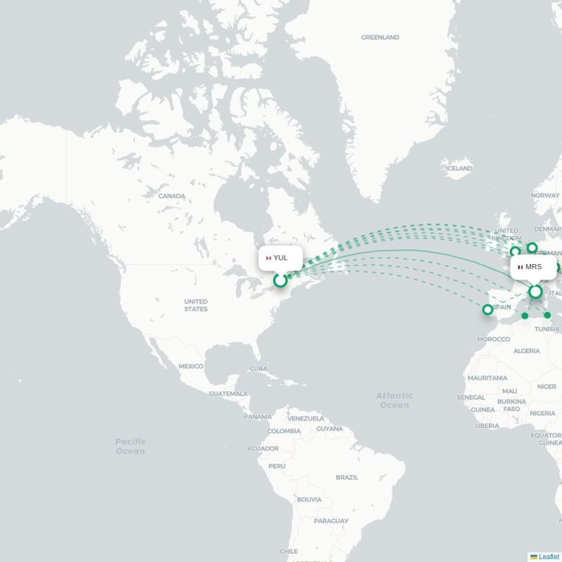 YUL - MRS route map