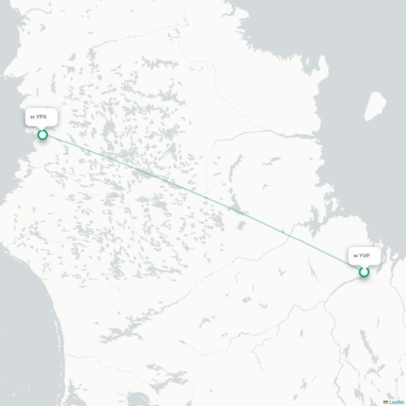 YVP - YPX route map
