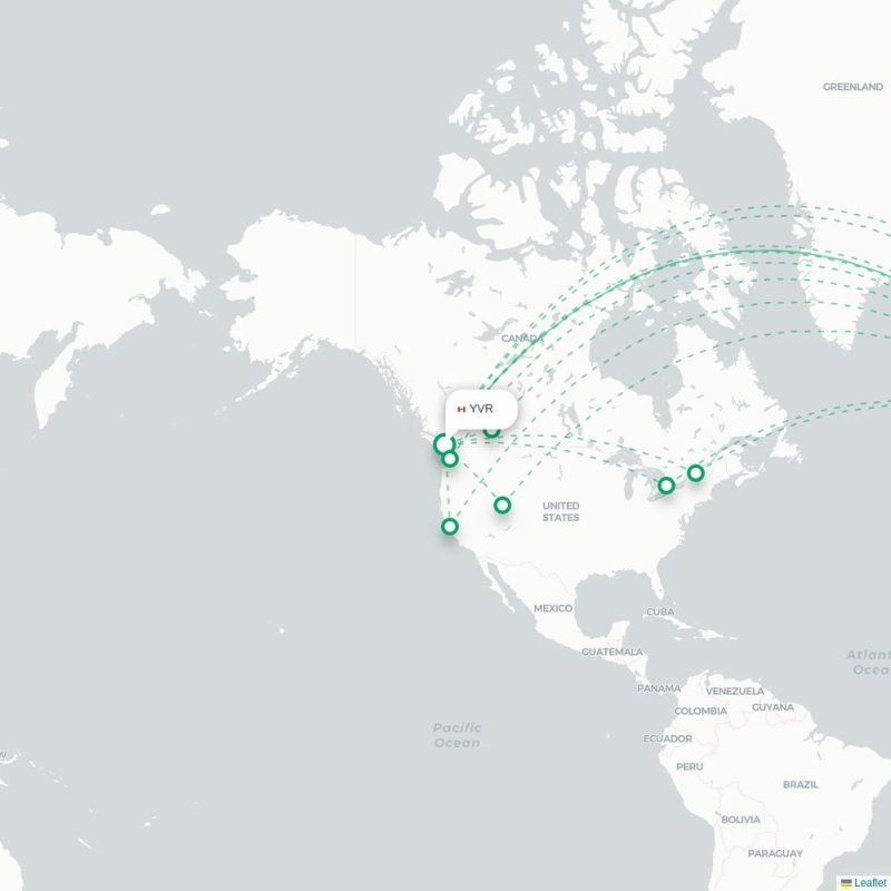 YVR - CDG route map