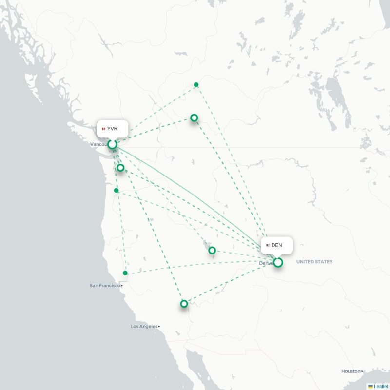 YVR - DEN route map