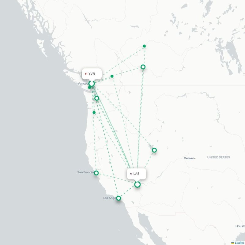 YVR - LAS route map