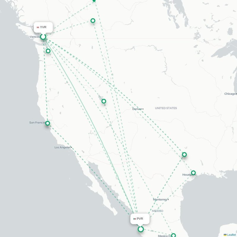 YVR - PVR route map
