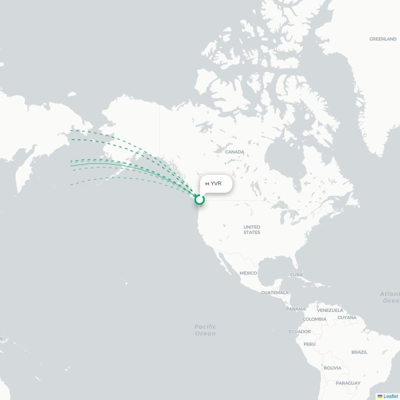 YVR - XMN route map