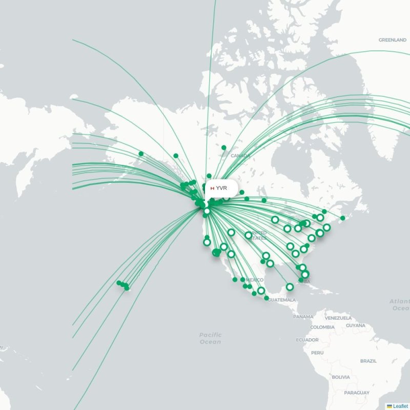 YVR - HUX route map