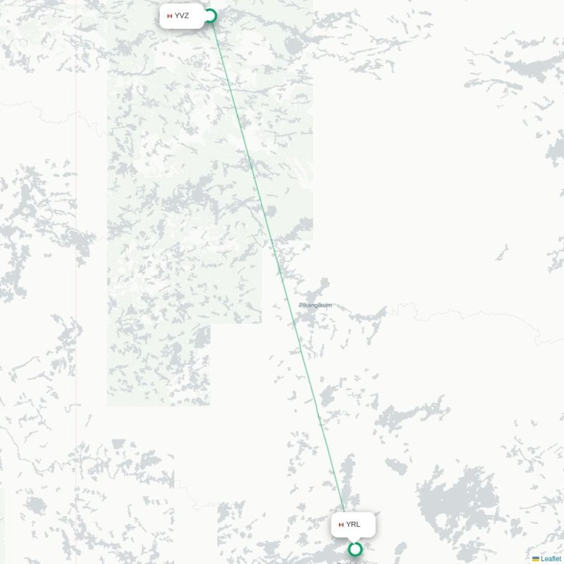 YVZ - YRL route map
