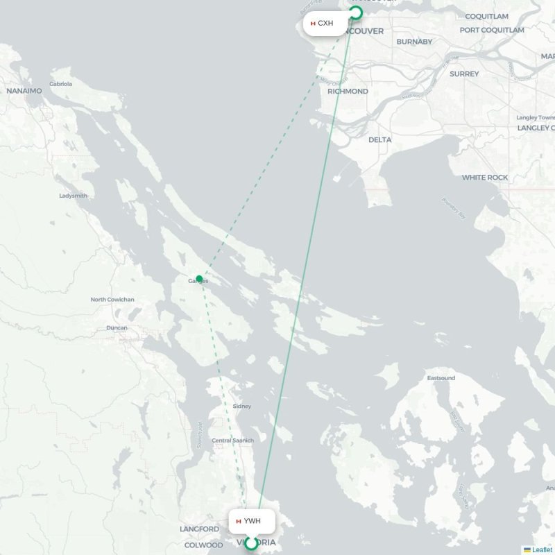YWH - CXH route map