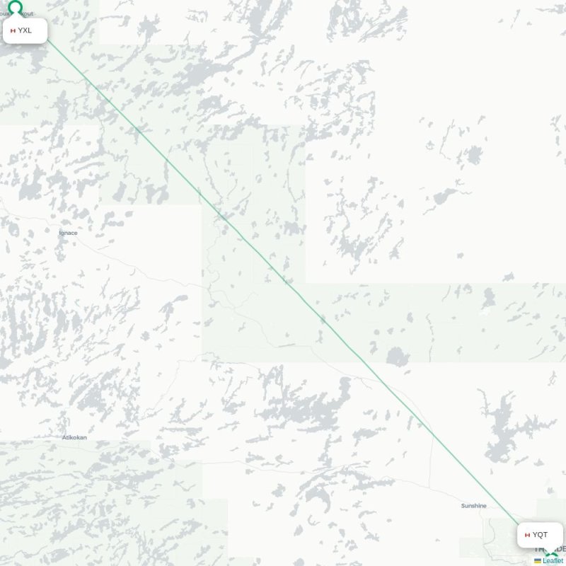 YXL - YQT route map