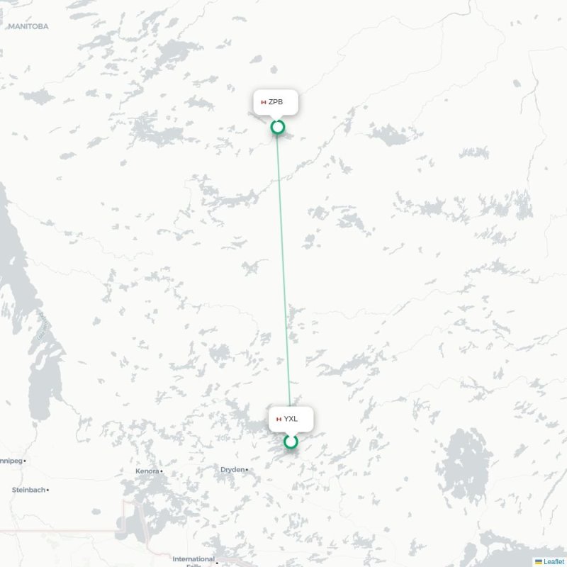 YXL - ZPB route map