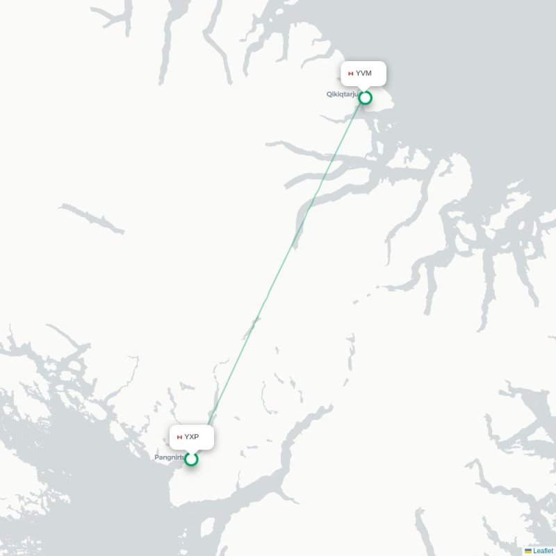 YXP - YVM route map