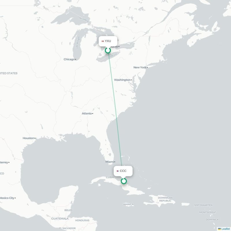 YXU - CCC route map