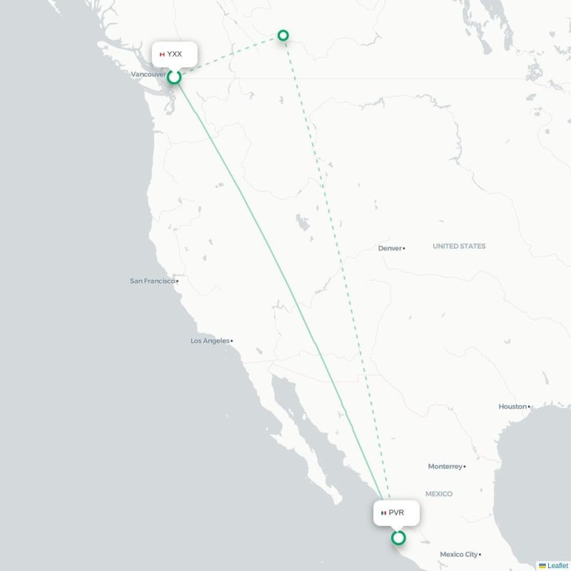 YXX - PVR route map