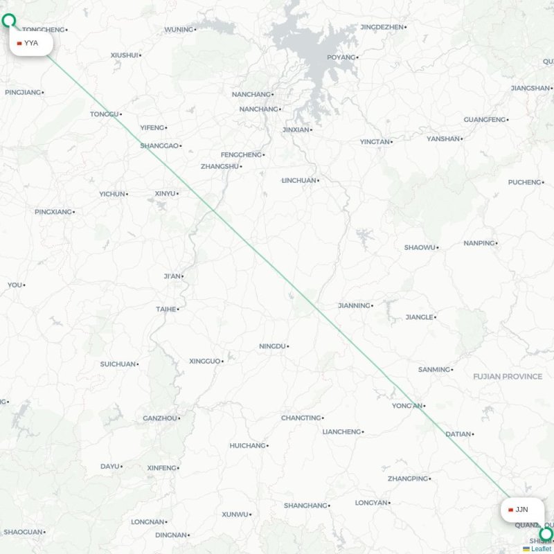 YYA - JJN route map