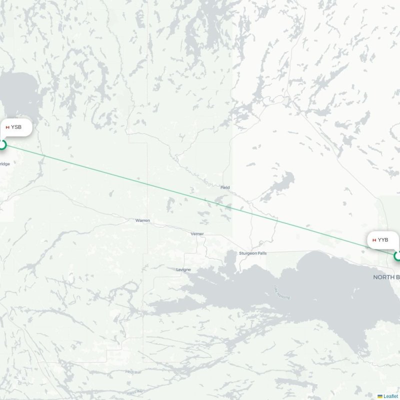 YYB - YSB route map