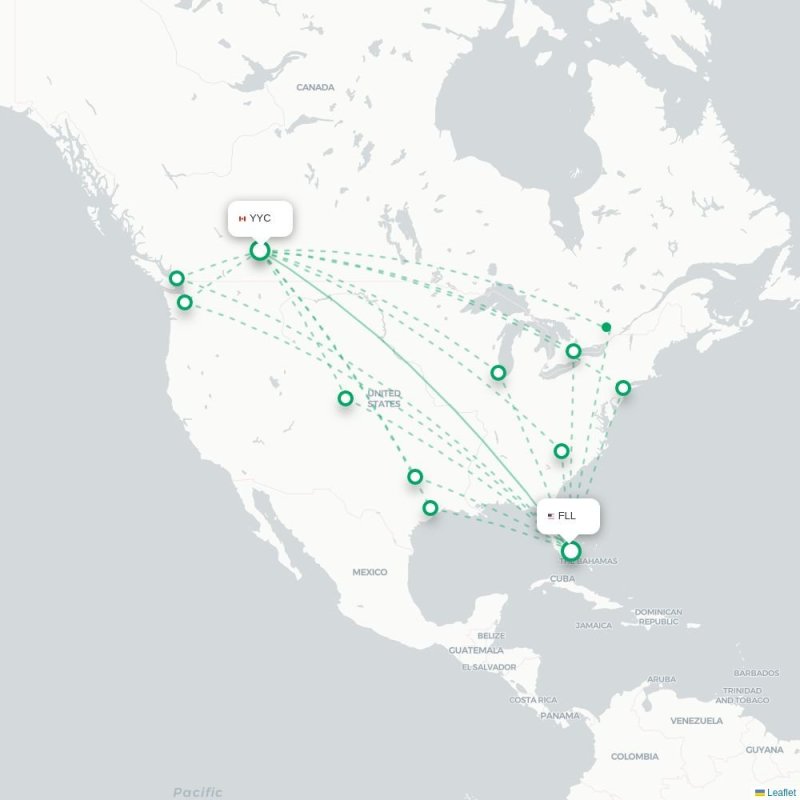 YYC - FLL route map