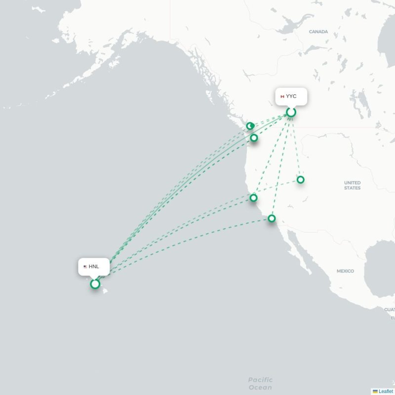 YYC - HNL route map