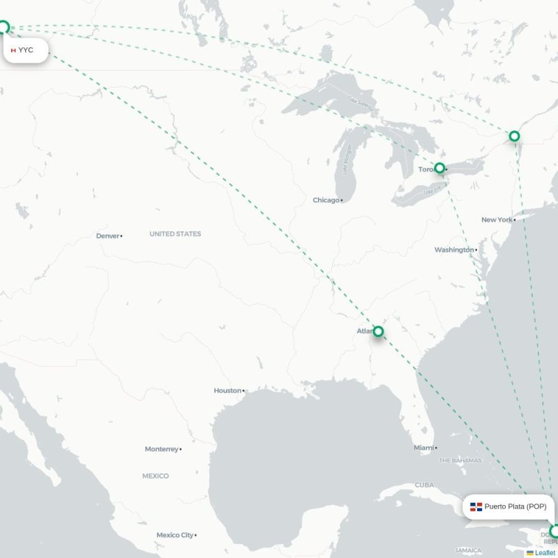 YYC - POP route map
