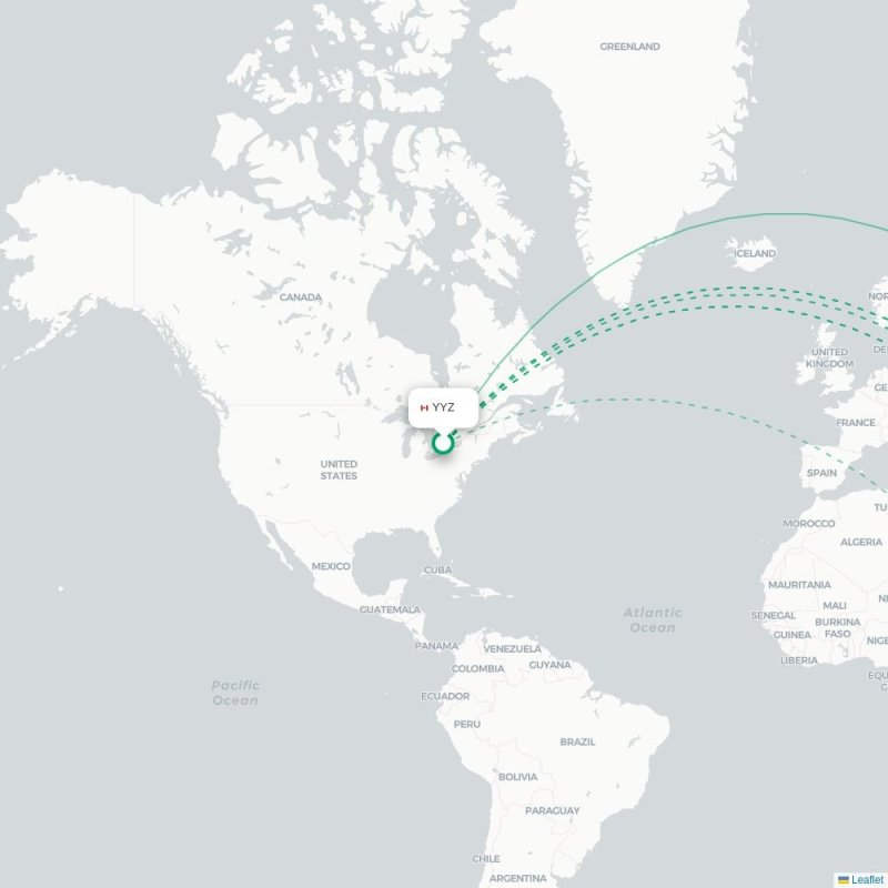 YYZ - KHI route map