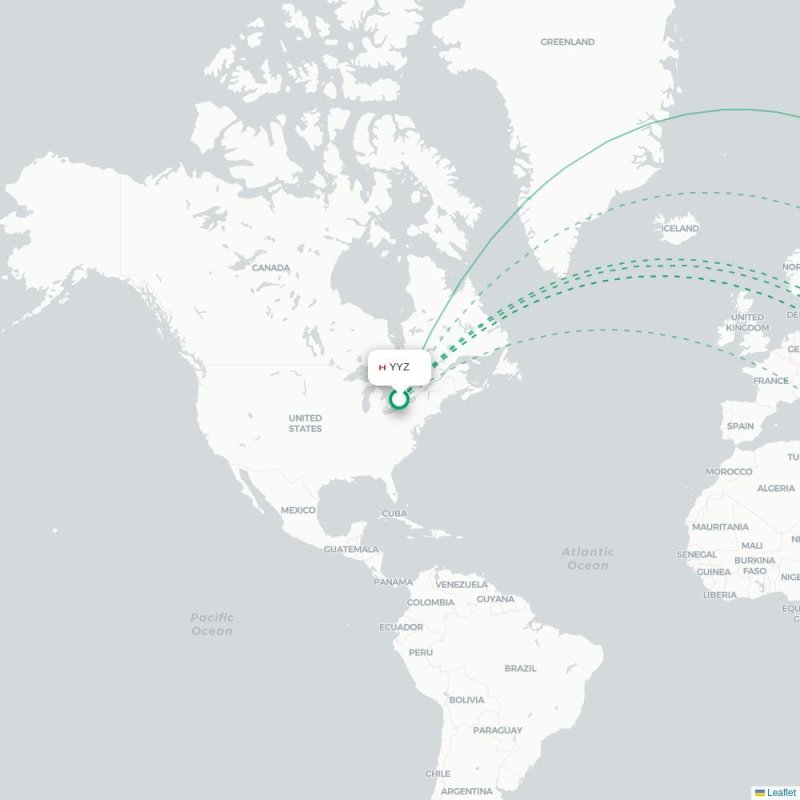 YYZ - LHE route map