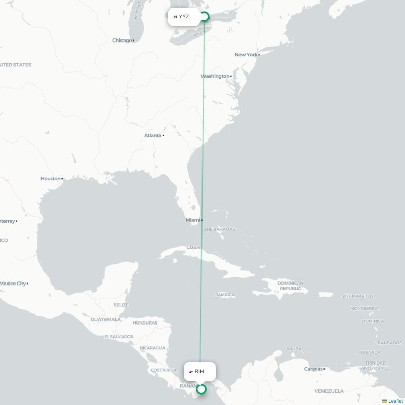 YYZ - RIH route map