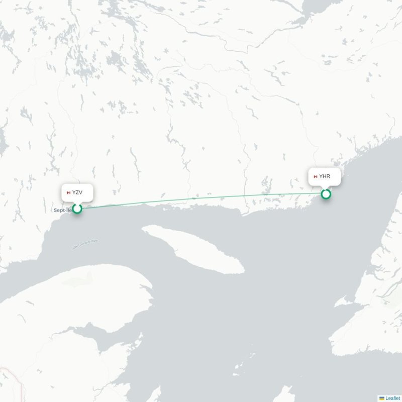 YZV - YHR route map