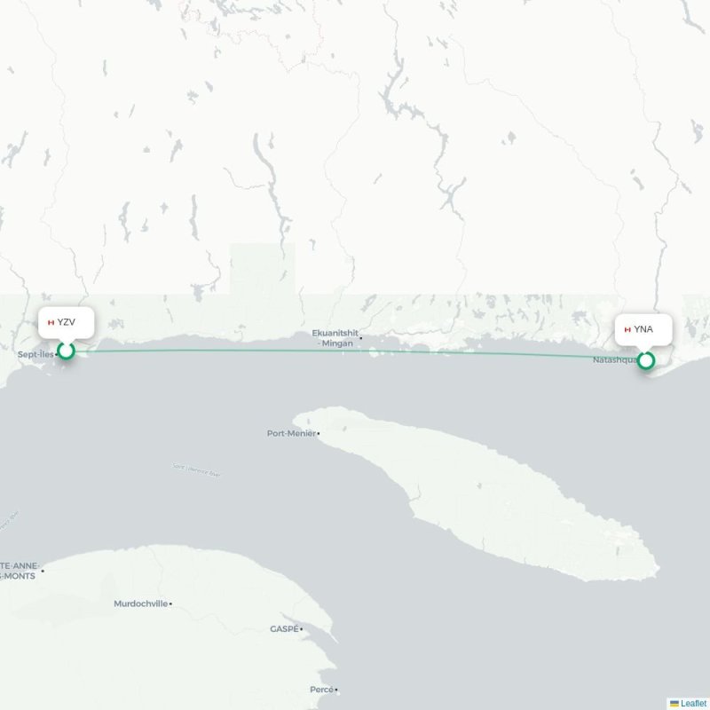 YZV - YNA route map
