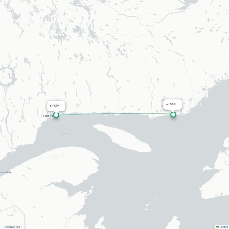 YZV - ZGS route map