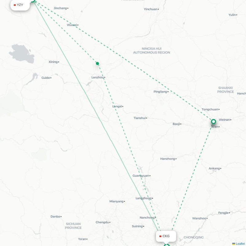 YZY - CKG route map
