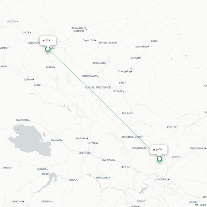 YZY - LHW route map