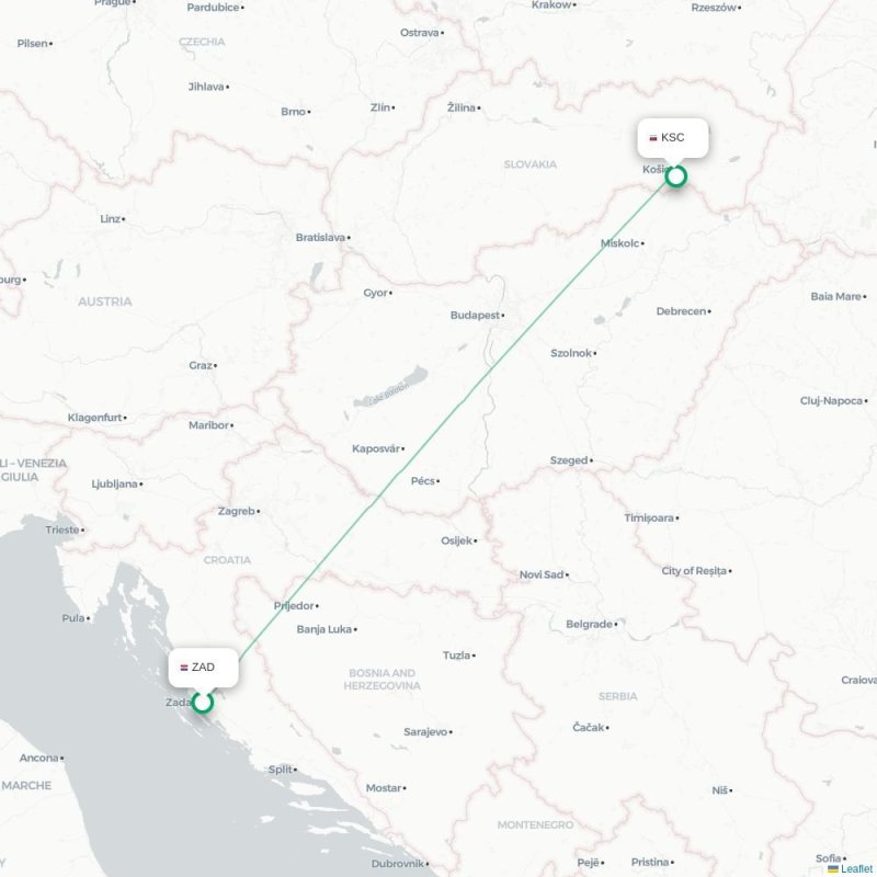 ZAD - KSC route map