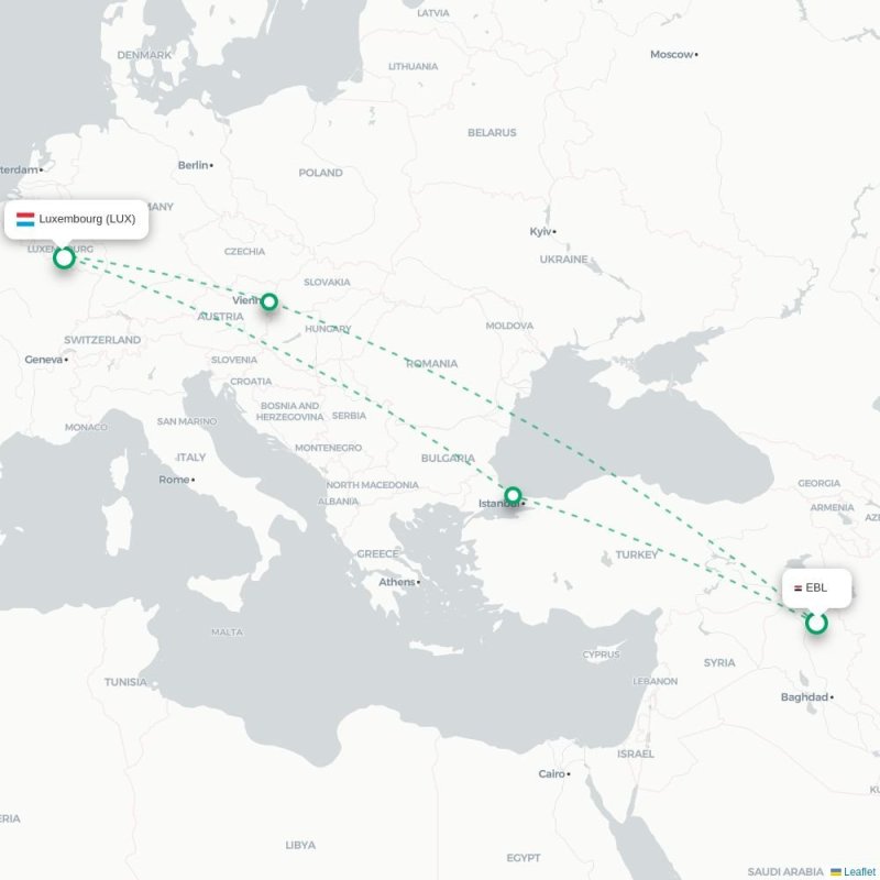 ZAD - LUX route map